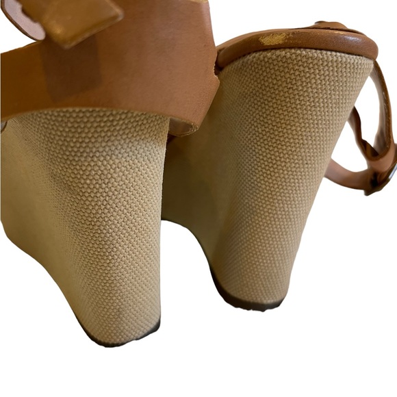 STEVE MADDEN Orlena wedges platform shoes size 8 camel color strapy - Picture 10 of 12